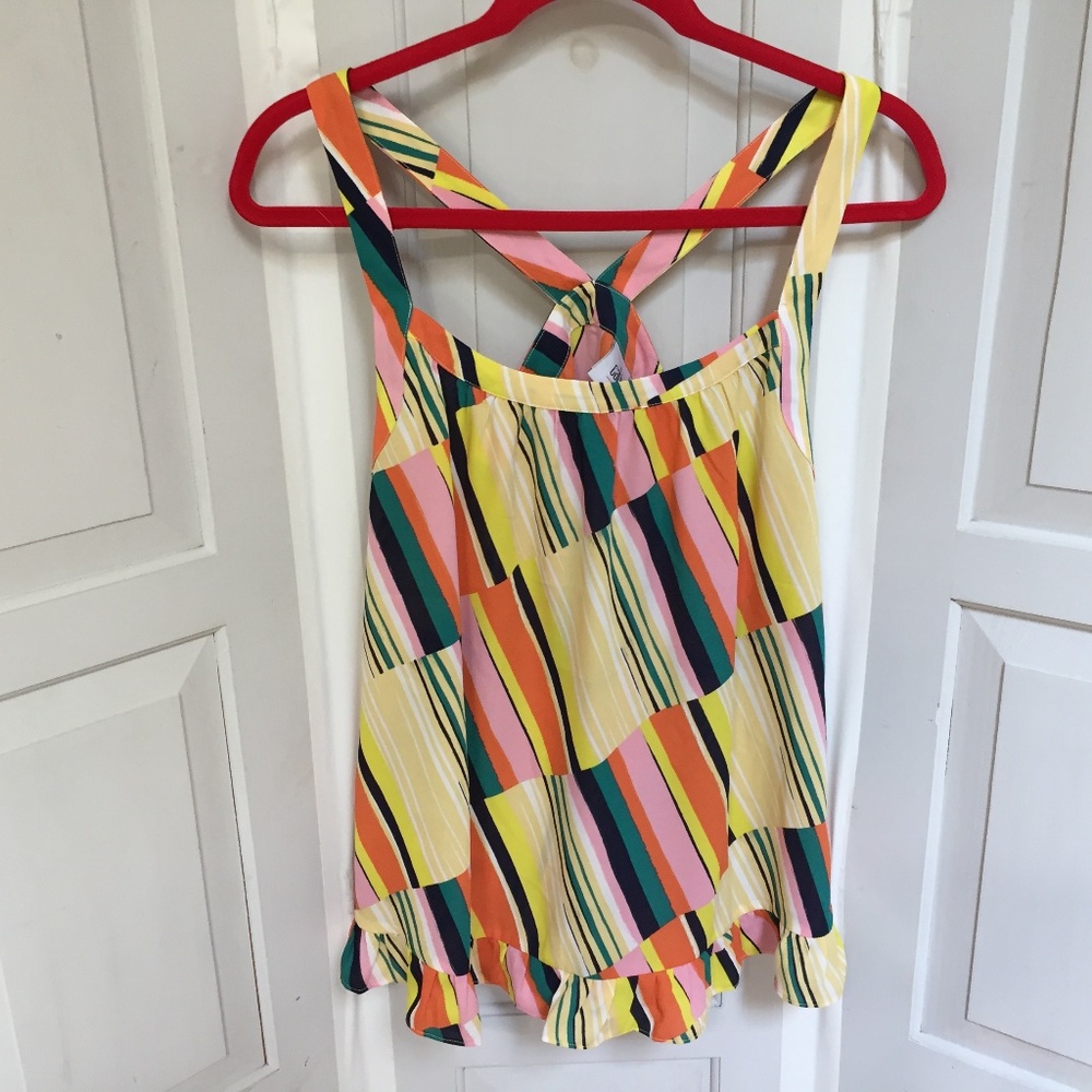 CAbi Colorful Striped Blouse
